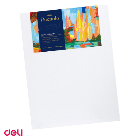 Acuarele, pensule si blocuri de desen - Carton panzat pentru pictura Deli, 280 g/mp, 30x40 cm