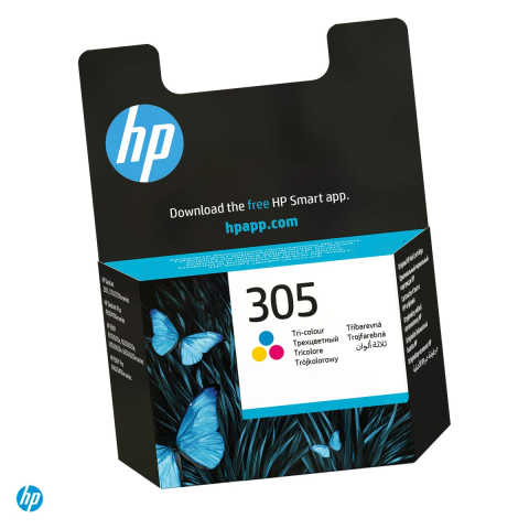 Cartuse inkjet - Cartus de cerneala HP 305, 2 ml, cerneala dye, randament 100 pagini, pentru HP DeskJet si HP Envy, tricolor, 3YM60AE