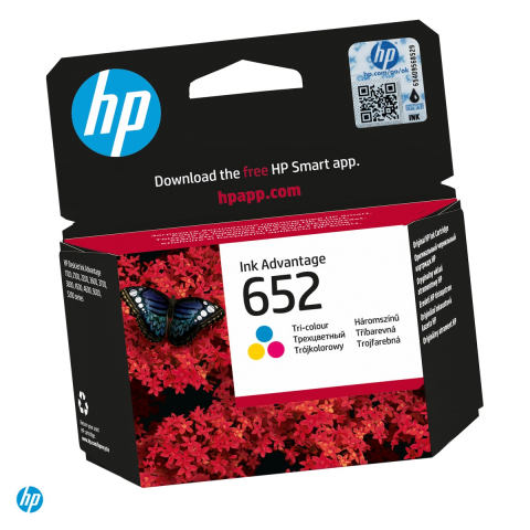 Cartuse inkjet - Cartus de cerneala HP 652 Ink Advantage, 5 ml, cerneala dye, randament 200 pagini, pentru HP DeskJet Ink Advantage si HP OfficeJet Ink Advantage, tricolor, F6V24AE