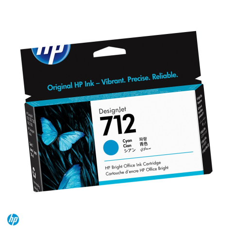 Cartuse inkjet - Cartus de cerneala HP 712 DesignJet, 29 ml, cerneala dye, pentru DesignJet T210, T230, T250, T630, T650, cyan, 3ED67A