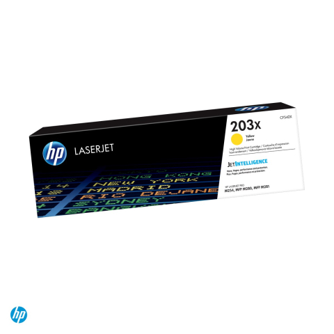Tonere laser - Cartus toner HP 203X, capacitate mare, randament 2.500 de pagini, pentru HP Color LaserJet Pro M254, MFP M280, M281, galben, CF542X