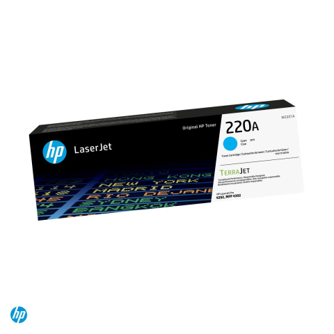 Tonere laser - Cartus toner HP 220A, randament aproximativ 1.800 de pagini, pentru HP Color LaserJet Pro 4202 si MFP 4302, cyan, W2201A