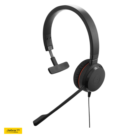 Accesorii IT - Casca cu fir mono Jabra Evolve 20 MS, USB-A, controler de apel pe cablu, microfon cu anulare a zgomotului, optimizata Microsoft Teams, negru, 4993-823-109