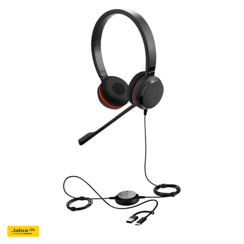 Accesorii IT - Casti cu fir Jabra Evolve 30 II MS Stereo, USB-C/A si jack 3,5 mm, controler de apel detasabil, microfon cu anulare a zgomotului, negru, 5399-823-369