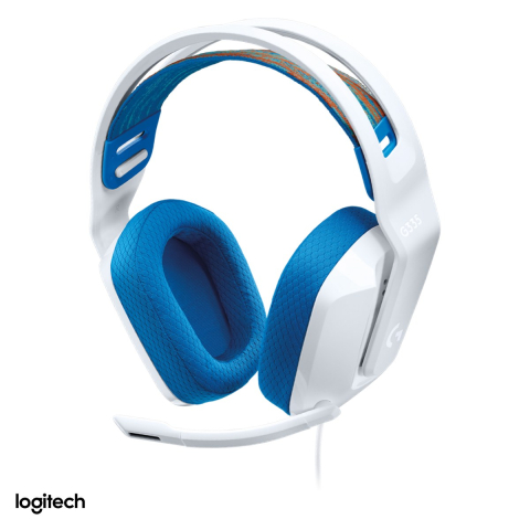 Accesorii Gaming - Casti gaming cu fir Logitech G335, jack 3,5 mm, difuzoare de 40 mm, microfon flip-to-mute, 240 g, certificate Discord, alb, 981-001018