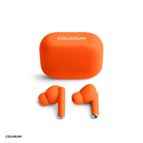 Accesorii IT - Casti true wireless Colorum CTWS-10, Bluetooth, cu microfon, portocalii