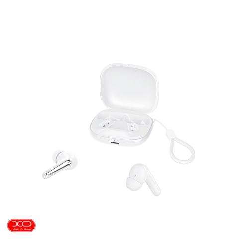 Accesorii IT - Casti true wireless XO G53, Bluetooth, cu ANC, cu microfon, albe