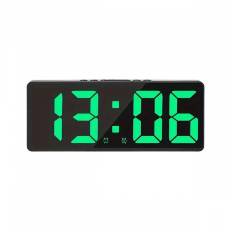 Ceasuri - Ceas de masa digital cu afisaj LED verde, multifunctional, VT-93816-GR, dimensiuni 160 x 62 x 31 mm, ABS, negru
