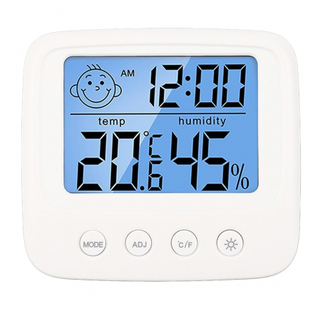 Ceasuri - Ceas multifunctional cu termometru si higrometru, CX-0828S, afisaj digital cu iluminare, alarma, 86 x 78 x 23 mm, indicator de confort