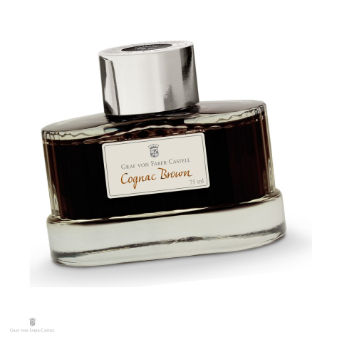 Cerneala si Consumabile pentru Stilouri - Cerneala pentru stilou Cognac Brown, Graf von Faber Castell, calimara 75 ml, rezistenta la lumina