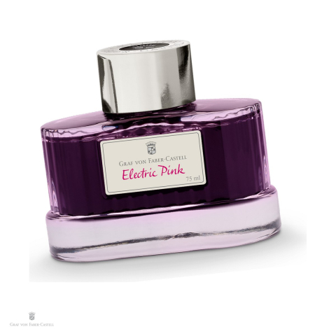 Cerneala si Consumabile pentru Stilouri - Cerneala pentru stilou Electric Pink, Graf von Faber Castell, calimara 75 ml, rezistenta la lumina