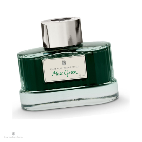 Cerneala si Consumabile pentru Stilouri - Cerneala pentru stilou Moss Green, Graf von Faber Castell, calimara 75 ml, rezistenta la lumina