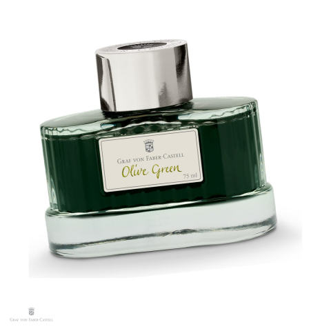 Cerneala si Consumabile pentru Stilouri - Cerneala pentru stilou Olive Green, Graf von Faber Castell, calimara 75 ml, rezistenta la lumina