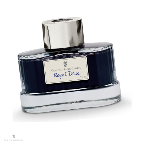 Cerneala si Consumabile pentru Stilouri - Cerneala pentru stilou Royal Blue, Graf von Faber Castell, calimara 75 ml, rezistenta la lumina, se poate sterge