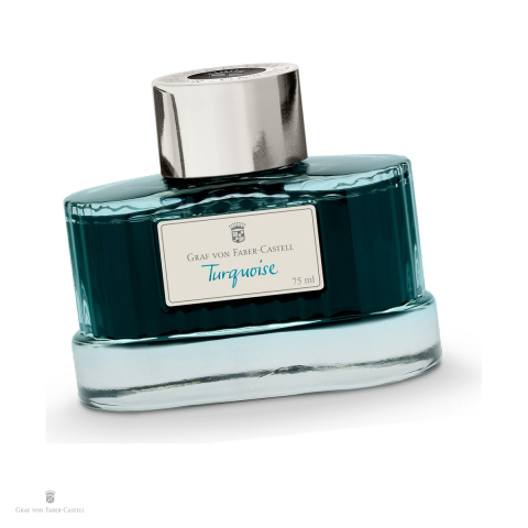 Cerneala si Consumabile pentru Stilouri - Cerneala pentru stilou Turquoise, Graf von Faber Castell, calimara 75 ml, rezistenta la lumina