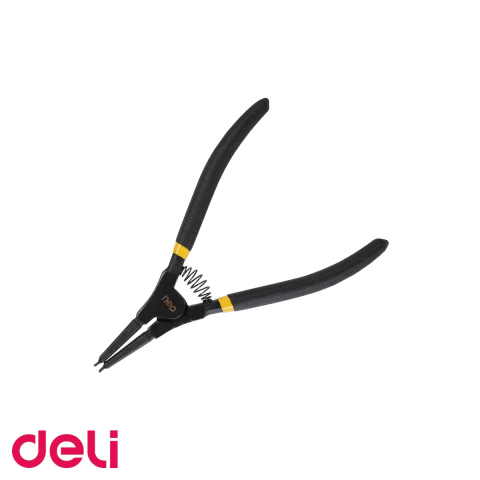 Unelte de mana - Cleste cu varf subtire 7 inch Deli DL20022, otel Cr-V forjat, finisaj negru anti-rugina, pentru lucrari de precizie