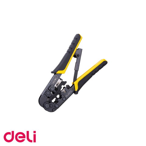 Unelte de mana - Cleste sertizare cabluri retea Deli, 2 in 1 sertizator mufe 4/6/8P si cutter, otel forjat carbon
