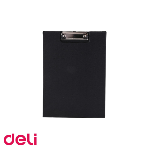 Clipboarduri si suporturi de scriere - Clipboard dublu Deli, format A4, din carton plastifiat, cu buzunar interior, negru