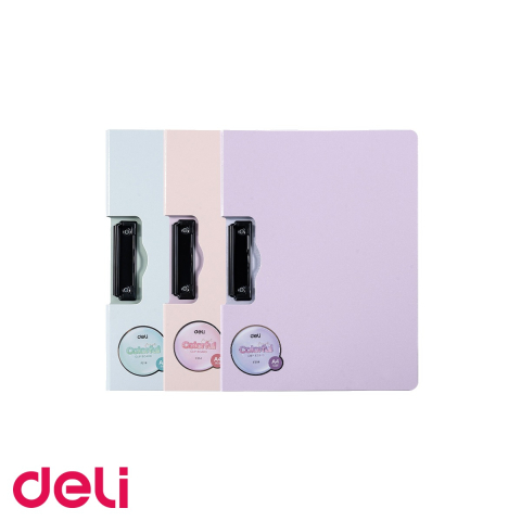Clipboarduri si suporturi de scriere - Clipboard dublu Deli Macarons, format A4, din PP foam cu clips metalic, culori pastelate