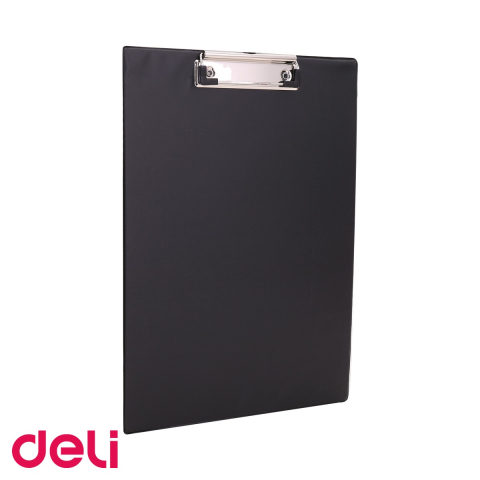 Clipboarduri si suporturi de scriere - Clipboard simplu Deli, format A4, suprafata rigida din carton plastifiat, negru, pentru birou si teren
