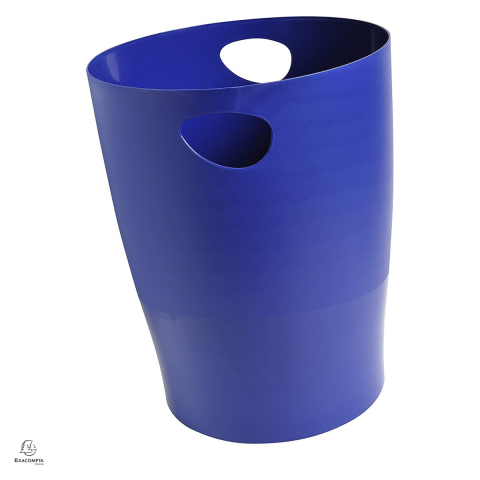 Cosuri de birou si organizare - Cos de birou Exacompta Eco 15 litri, cu decupaj pentru manipulare usoara, 263x263x335 mm, albastru