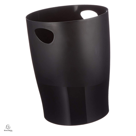 Cosuri de gunoi - Cos de birou Exacompta Eco 15 litri, cu decupaj pentru manipulare usoara, 263x263x335 mm, negru