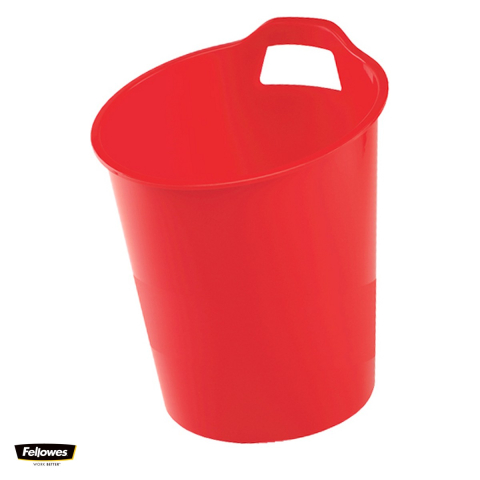 Cosuri de birou si organizare - Cos de birou Fellowes G2Desk 15 litri, din 80% material reciclat, cu maner pentru ridicare, diametru 300 mm, inaltime 372 mm, rosu