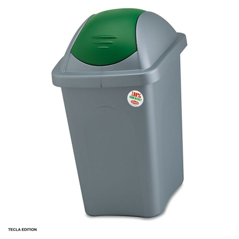 Cosuri de gunoi - Cos de gunoi cu capac batant, capacitate 60 l, din plastic rezistent, retine mirosurile, compatibil cu saci menajeri de 60 l