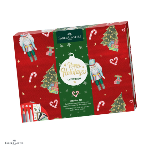 Birotica papetarie - Creative Box Limited Edition "Happy Holidays", Faber-Castell, 12 piese, rezistent la apa
