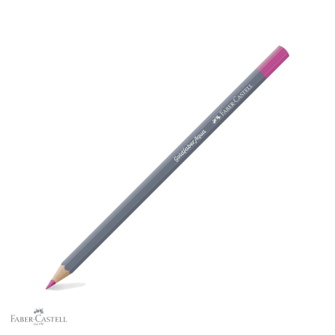Creioane colorate - Creion colorat acuarela Faber-Castell Goldfaber 123 fucsia, mina 3.3mm, solubil in apa