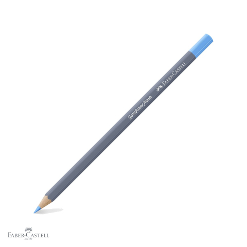 Creioane colorate - Creion colorat acuarela Faber-Castell Goldfaber 147 bleu deschis, mina 3.3mm, solubil in apa