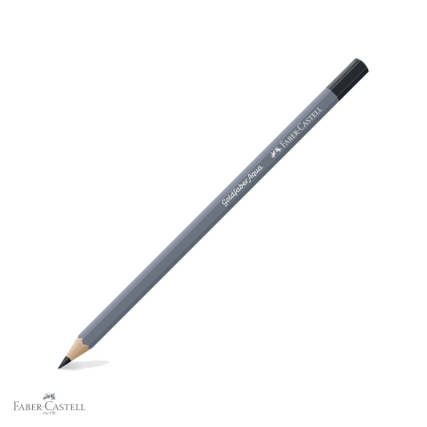 Creioane colorate - Creion colorat acuarela Faber-Castell Goldfaber negru, mina 3.3mm, solubil in apa