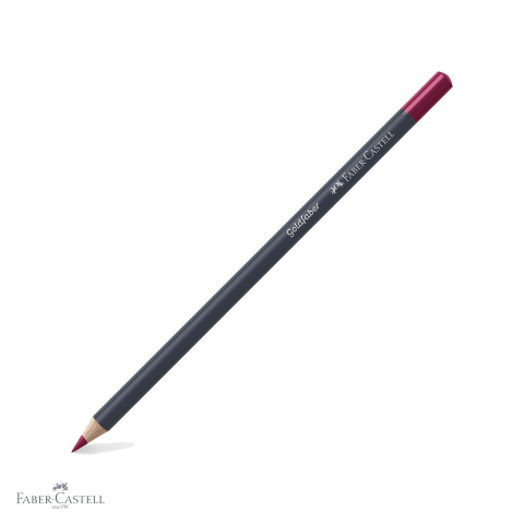 Creioane colorate permanente - Creion colorat Faber-Castell Goldfaber 126 Carmin Permanent, mina moale 3.3 mm, pentru arta si grafica