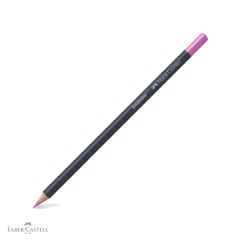 Creioane colorate permanente - Creion colorat Faber-Castell Goldfaber, magenta deschis 119, mina moale intens pigmentata, pentru desen si arta