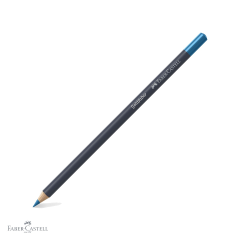 Creioane colorate permanente - Creion colorat Faber-Castell Goldfaber, turcoaz cobalt 153, mina 3.3 mm, pentru desen si arta