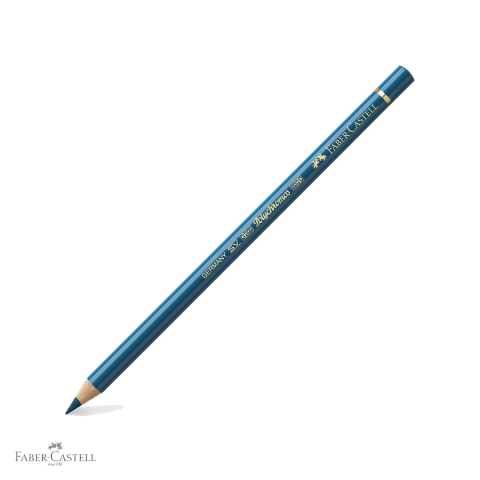 Creioane colorate permanente - Creion colorat Faber-Castell Polychromos helio-turcoaz, mina moale pe baza de ceara, rezistent la apa, pentru arta si grafica