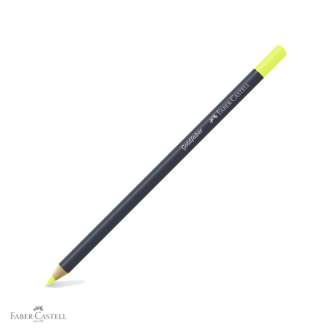 Creioane colorate permanente - Creion colorat galben deschis Faber-Castell Goldfaber, mina 3.3 mm pigmentata intens, pentru desen si arta