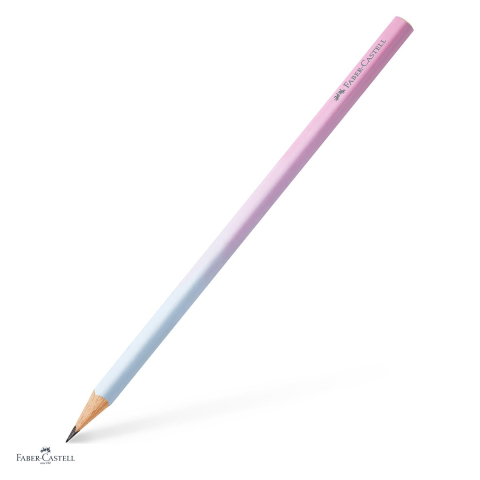 Birotica papetarie - Creion grafit Faber-Castell Flow, duritate B, forma triunghiulara ergonomica, roz-bleu