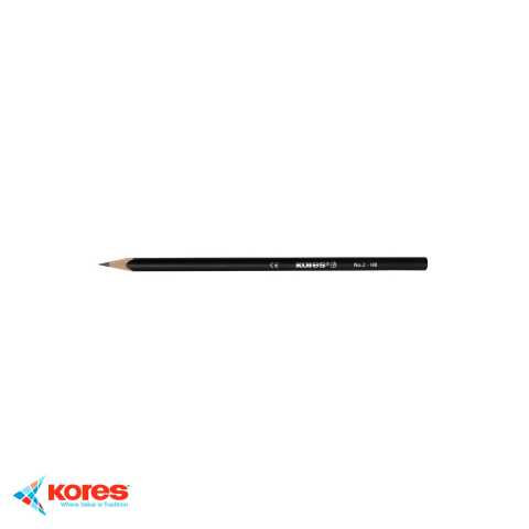 Birotica papetarie - Creion grafit Kores HB, forma ergonomica triunghiulara, fara guma, pentru scris si desen