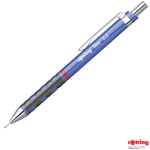 Instrumente de scris - Creion Mecanic 0.5mm pentru Scris, Desen si Birou, cu Design Albastru Iris si Ergonomie Superioara, Tikky 3, Rotring