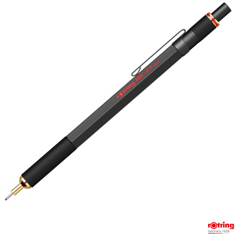 Creioane mecanice - Creion Mecanic 0.7mm cu Mecanism Twist-Click pentru Desen Tehnic si Scris, cu Accesorii Placate cu Aur 23K