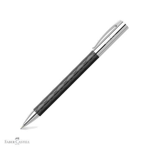 Creioane mecanice premium - Creion mecanic Faber-Castell Ambition Rhombus, corp negru guilloche, mina 0.7 mm, pentru uz profesional