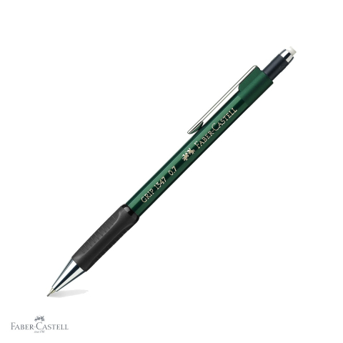 Creioane si ascutitori - Creion mecanic Faber-Castell Grip 1347, 0.7mm, grip cauciucat, radiera retractabila, verde