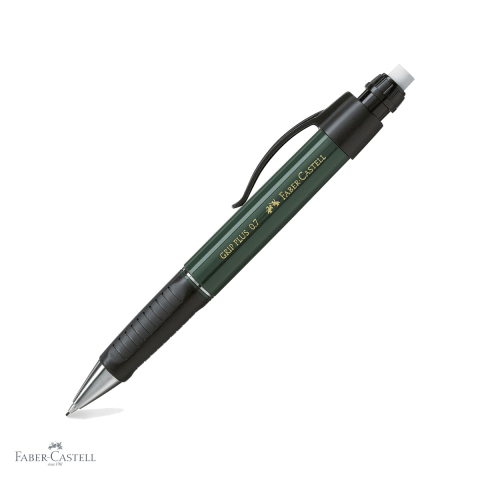 Creioane si ascutitori - Creion mecanic Faber-Castell Grip Plus 1307, mina 0.7mm, corp ergonomic triunghiular, verde metalic