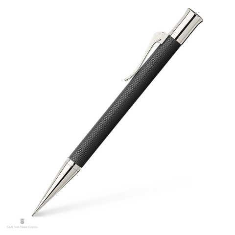 Birotica papetarie - Creion mecanic Graf von Faber-Castell Guilloche, mina 0.7 mm B, corp din rasina, negru