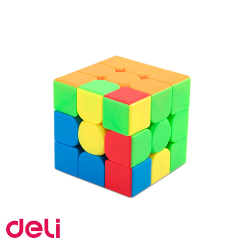 Articole divertisment - Cub magic 3x3x3 Deli, joc creativ cu 6 fete colorate, pentru copii si adulti