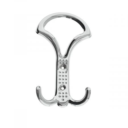 Cuiere si agatatori de perete - Cuier din metal pentru mobila sau perete, cu 3 agatatori, MOB-65957, 2 orificii de montare, dimensiuni 160 x 90 x 30 mm, crom lucios