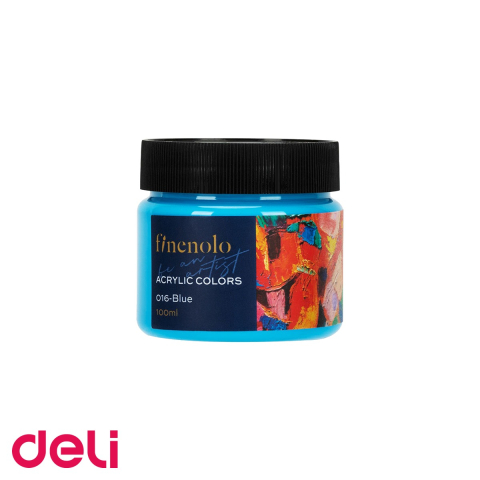 Culori acrilice - Culoare acrilica Deli Finenolo, albastru, 100 ml, acoperire intensa, pentru pictura si hobby