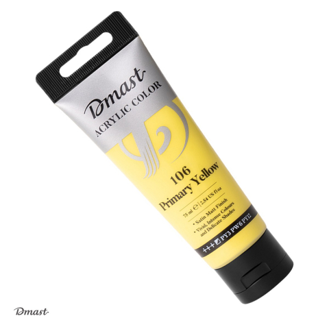 Acuarele, pensule si blocuri de desen - Culoare acrilica Dmast by Pebeo, 75 ml, galben primar 106