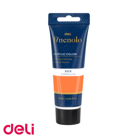 Culori acrilice - Culoare acrilica in tub Deli, nuanta scortisoara, 75 ml, acoperire intensa, pentru pictura si proiecte creative